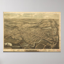 Carte panoramique antique de St Thomas Ontario 189 Poster
