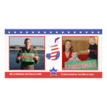 Carte patriotique de vacances de bas de Noël Photocarte Personnalisée