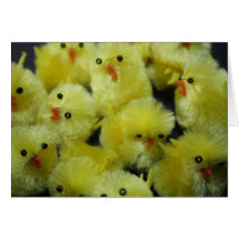 Carte pelucheuse de poussins