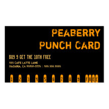 Carte perforée foncée de boissons de café de Peabe Cartes De Visite Professionnelles