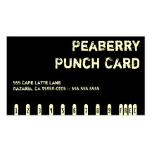 Carte perforée foncée de boissons de café de Peabe Modèle De Carte De Visite
