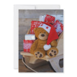 carte petit ourson et ses cadeaux carton d'invitation