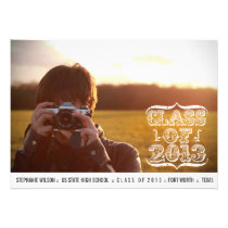 Carte photo 2013 vintage d'obtention du diplôme de invitations