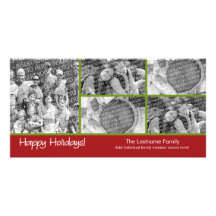 Carte photo : Bonnes fêtes avec le collage de 5 ph Photocartes Personnalisées