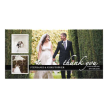 Carte photo chic intemporel du Merci trois de mari Modèle Pour Photocarte