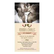 Carte photo crème de fiançailles de perruches cartes de vœux avec photo