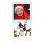 Carte photo de bonhomme de neige de renne photocarte customisée