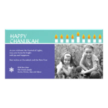 Carte photo de Chanukah Menorah Photocarte Personnalisée