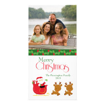Carte photo de famille de traîneau de père Noël de Modèle Pour Photocarte