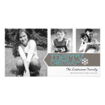 Carte photo de Joyeux Noël avec 3 photos Cartes De Vœux Avec Photo