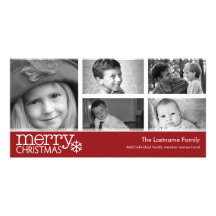 Carte photo de Joyeux Noël avec le collage de 5 ph Photocartes