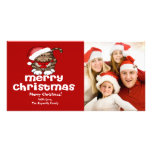 Carte photo de Noël de chat de Père Noël Carte Avec Photo
