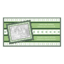 Carte photo de vert de faire-part de bébé de nouve cartes avec photo