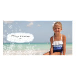 Carte photo élégant de Noël de flocon de neige Photocartes Personnalisées