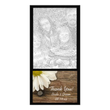 Carte photo en bois de Merci de pays de marguerite Modèle Pour Photocarte