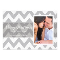 Carte photo gris de vacances de Chevron 4x6 invitations