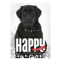 Carte photo heureux de Noël d'animal familier de H Faire-parts