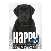 Carte photo heureux de Noël d'animal familier de H Invitations Personnalisées