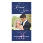 CARTE PHOTO INITIAL BLEU DE MERCI DE MARIAGE DE MA CARTE AVEC PHOTO