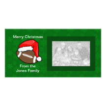 Carte photo - le football de Père Noël Modèle Pour Photocarte