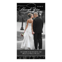 Carte photo noir et blanc de Merci (4x8) Modèle Pour Photocarte