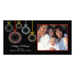 Carte photo noir unique d'Oraments de Noël Photocarte Customisée