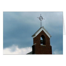 Carte photo orageux de Steeple d'église