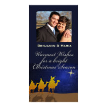 Carte photo personnalisé par Noël de trois sages Cartes De Vœux Avec Photo