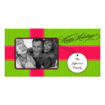 Carte photo précieux de Noël de cadeau en vert Photocarte Customisée