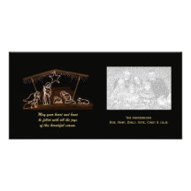 Carte photo religieux de Noël de nativité Photocartes