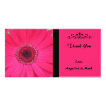 Carte photo rose de Merci de marguerite de Gerbera Cartes De Vœux Avec Photo