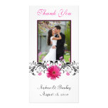 Carte photo rose de Merci de mariage de marguerite Photocarte Personnalisée