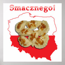 Carte polonaise de Pierogi Smacznego Affiche