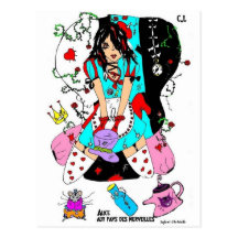 carte postale alice aux pays des merveilles