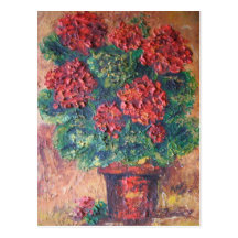 Carte postale Ann Hayes peignant la beauté rouge