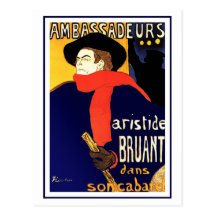 Carte postale : Aristide Bruant par Toulouse-Lautr