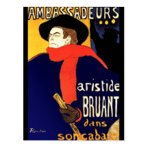 Carte postale : Aristide Bruant par Toulouse-Lautr