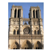 Carte postale avec la cathédrale de Notre Dame de 