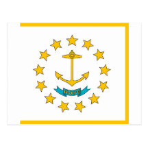 Carte postale avec le drapeau de l'état d'Île de R