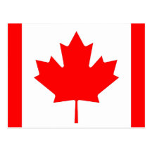 Carte postale avec le drapeau du Canada