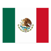 Carte postale avec le drapeau du Mexique