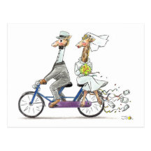Carte postale blanche de mariage
