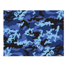 Carte postale bleue faite sur commande de Camo