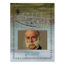 Carte postale côtière d'anniversaire de scène