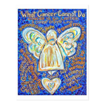 Carte postale d'ange de Cancer de bleu et d'or