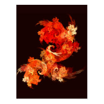 Carte postale d'art abstrait de Firebirds de danse