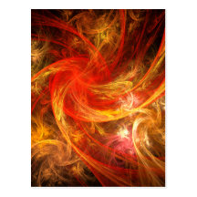Carte postale d'art abstrait de tempête de feu