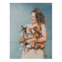 Carte postale d'art de chien de quatre délivrances