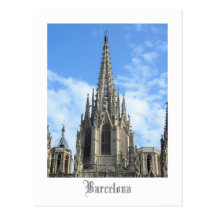 Carte postale de cathédrale de Barcelone