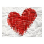 Carte postale de coeur de griffonnage